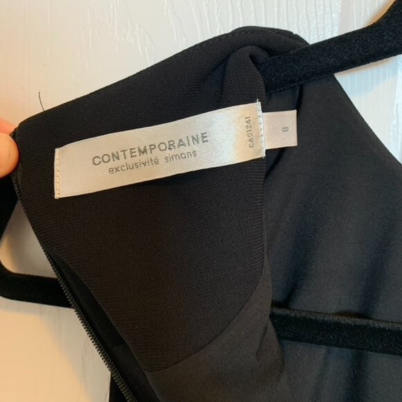 Contemporaine Black Midi Dress - Size 8 - Picture 8 of 8